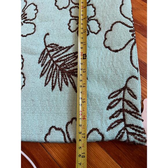 Calderia Fabric Throw Pillow Covers, Set of Two(2), Aqua/Brown, NOS - Picture 5 of 8